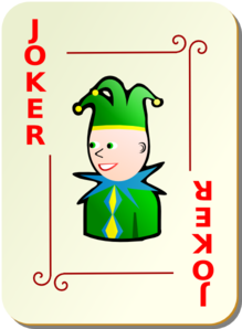 Ornamental Joker With Red Writing Clip Art
